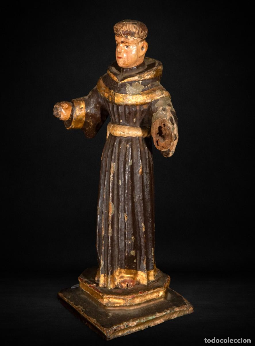 Art: Talla antigua de San Antonio de Padua en madera policromada s. XIX &ndash; Arte sacro