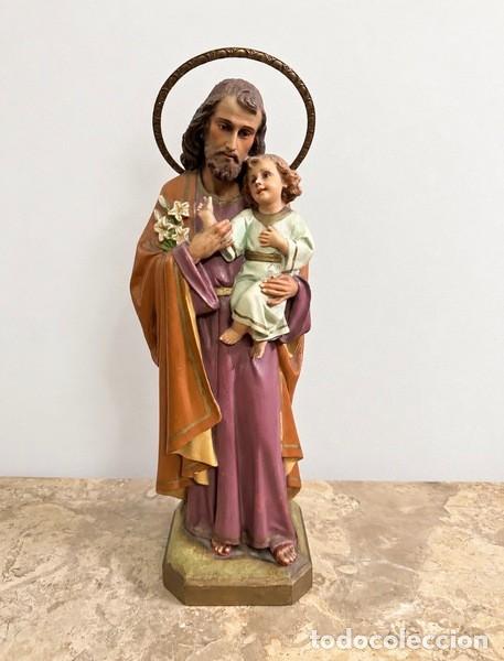 Arte: SAN JOS&Eacute;, ESTUCO POLICROMADO CON SELLO DE LOS TALLERES DE OLOT