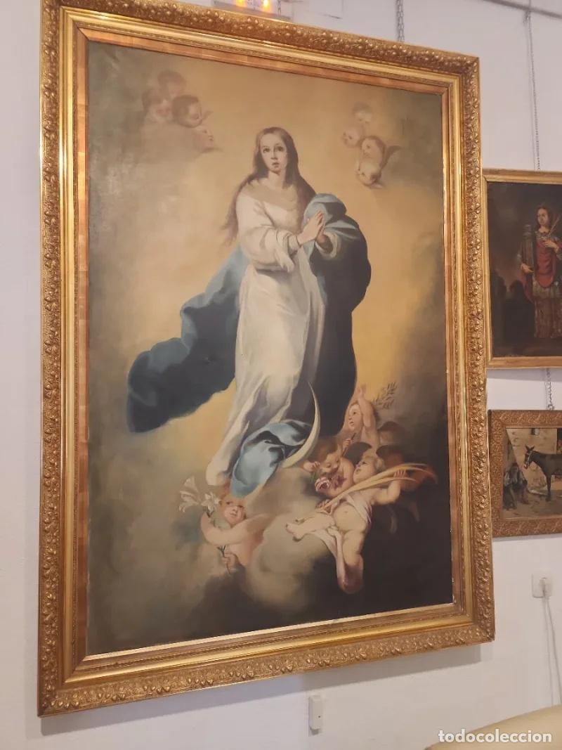 Arte: Cuadro Inmaculada &Oacute;leo Lienzo Gran Tama&ntilde;o - Foto 3