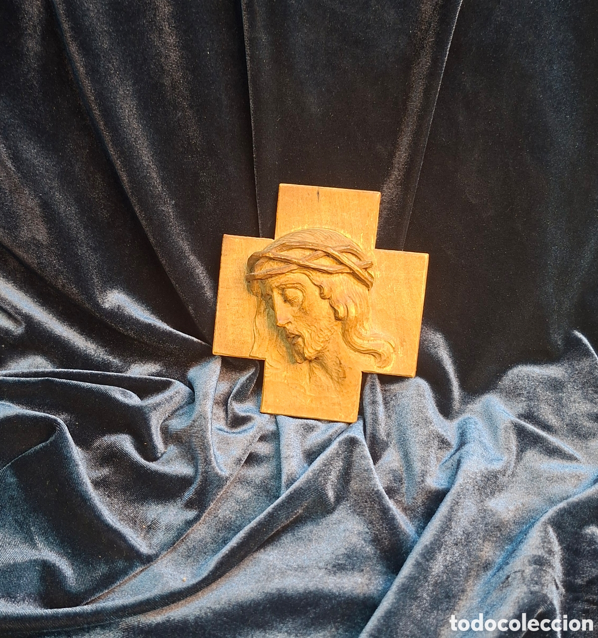 Arte: Talla de madera religiosa Oberammergau en cruz