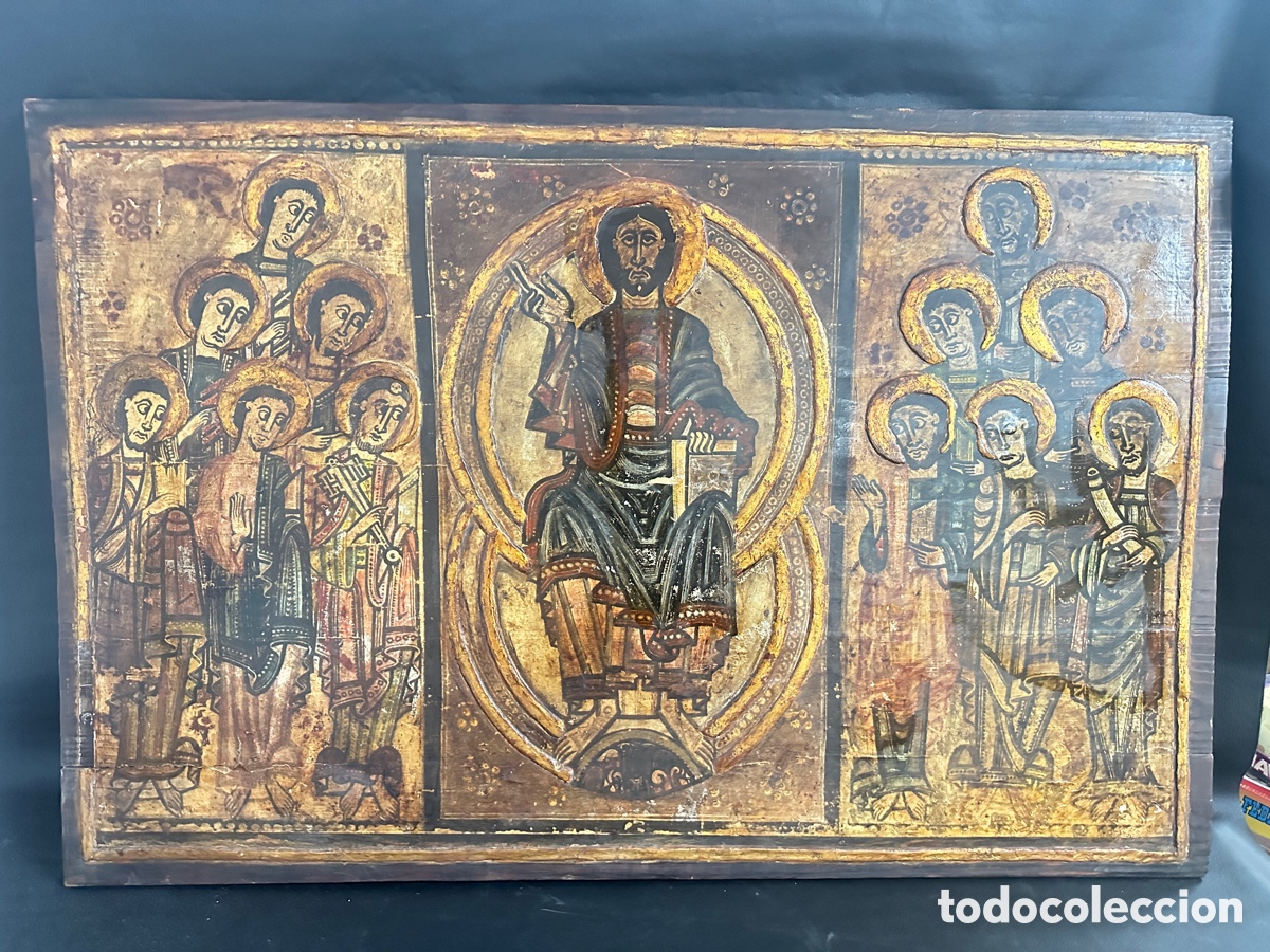 Arte: Retablo religioso. Pintado a mano. Finales siglo XIX.