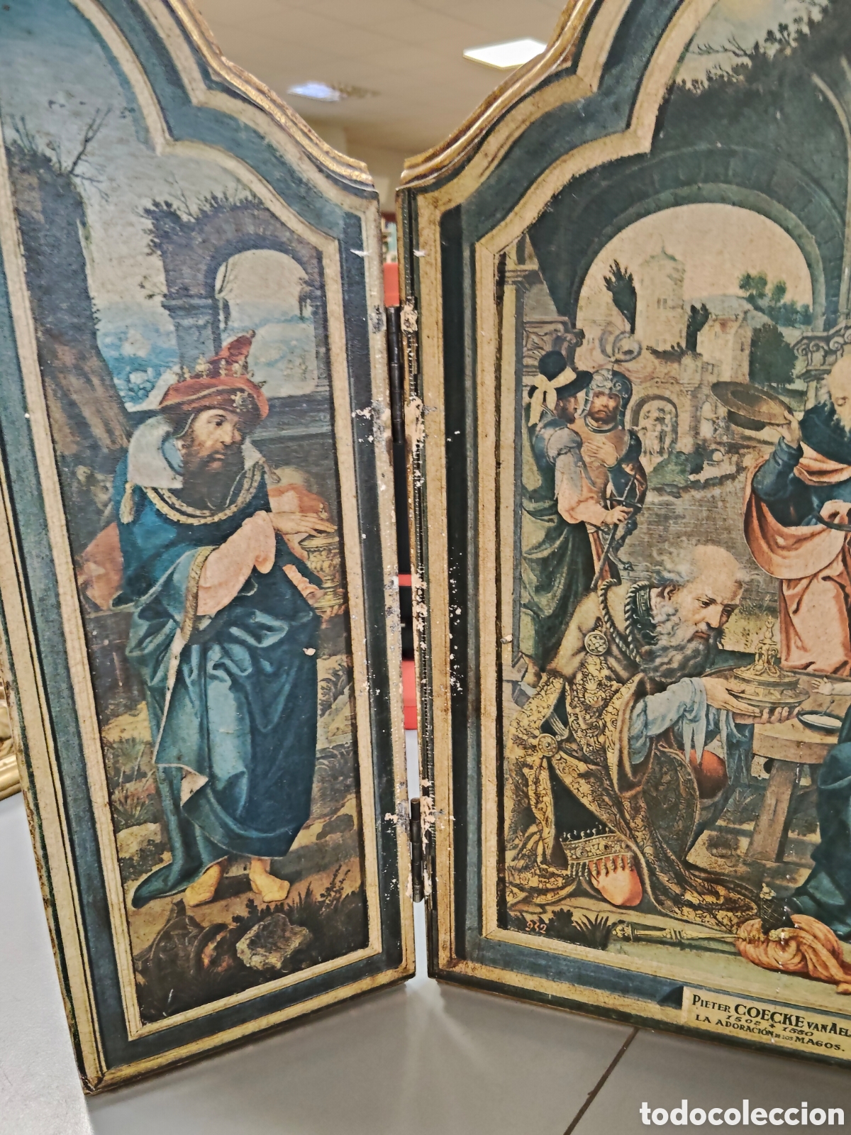 Arte: Antiguo tr&iacute;ptico religioso - Foto 2