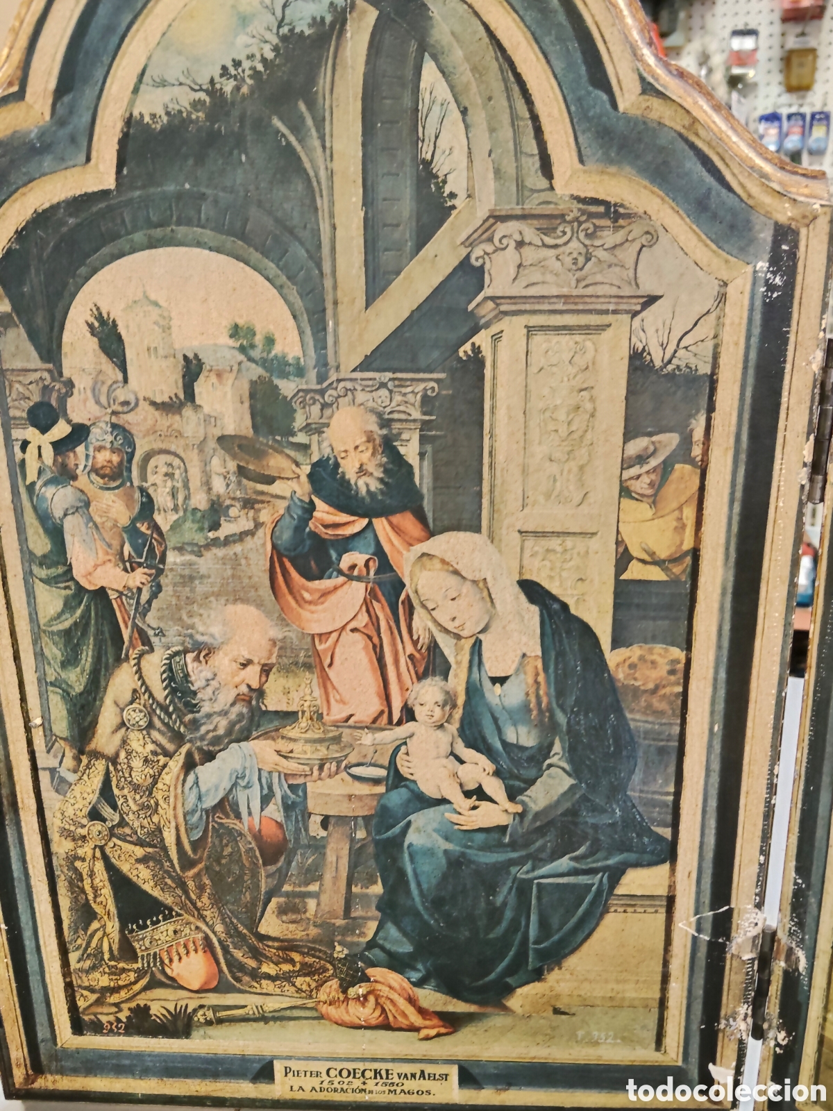 Arte: Antiguo tr&iacute;ptico religioso - Foto 3