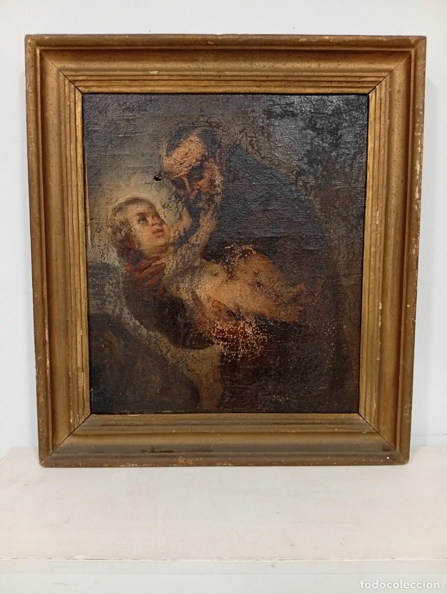 Arte: San F&eacute;lix de Cantalicio con el ni&ntilde;o Jes&uacute;s. fechado 1825
