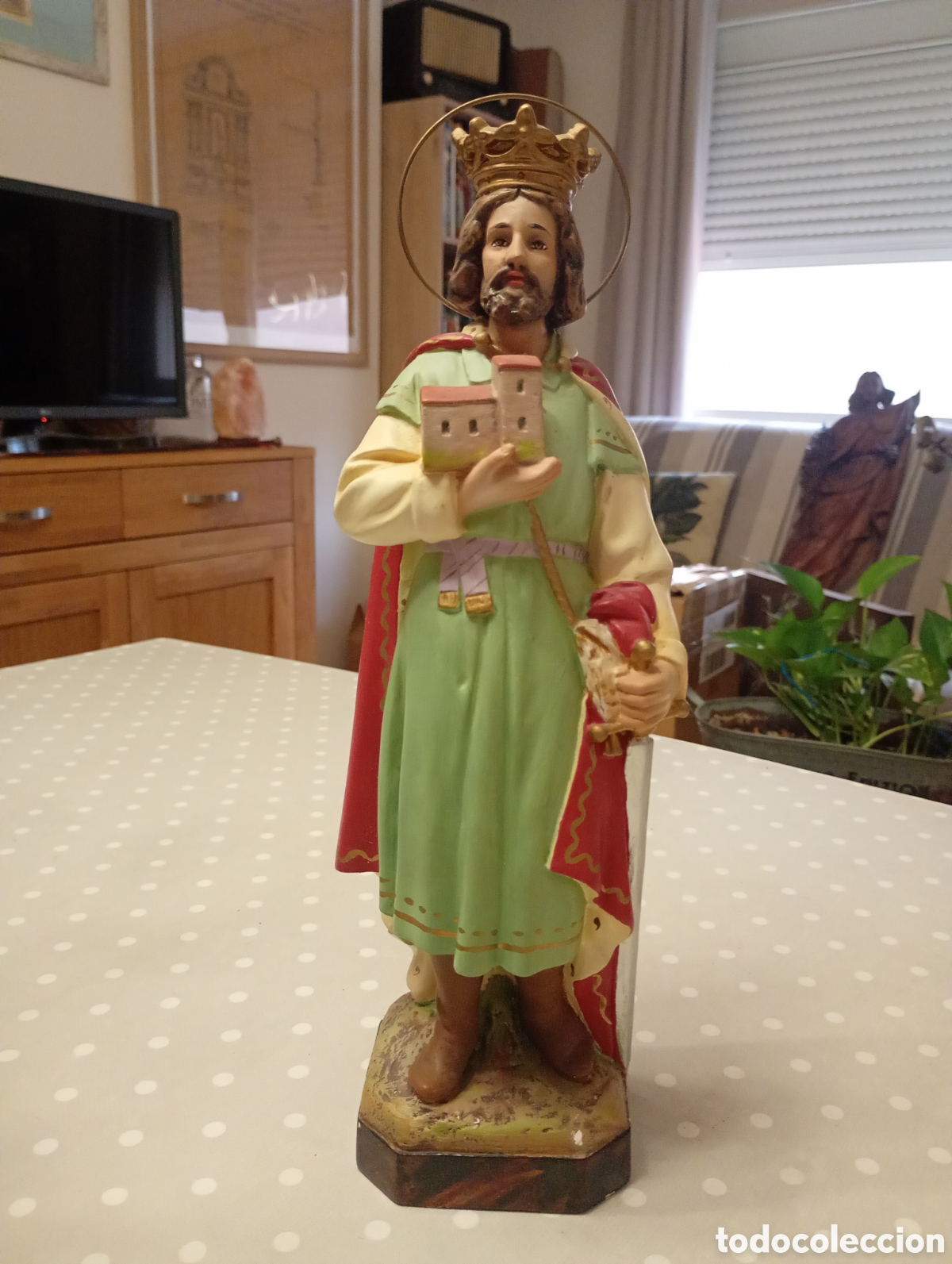 Arte: San Enrique (Sant Enric) &iquest;Imart? Dimosa. Olot, Garrotxa, Girona. 33cm. Estuco
