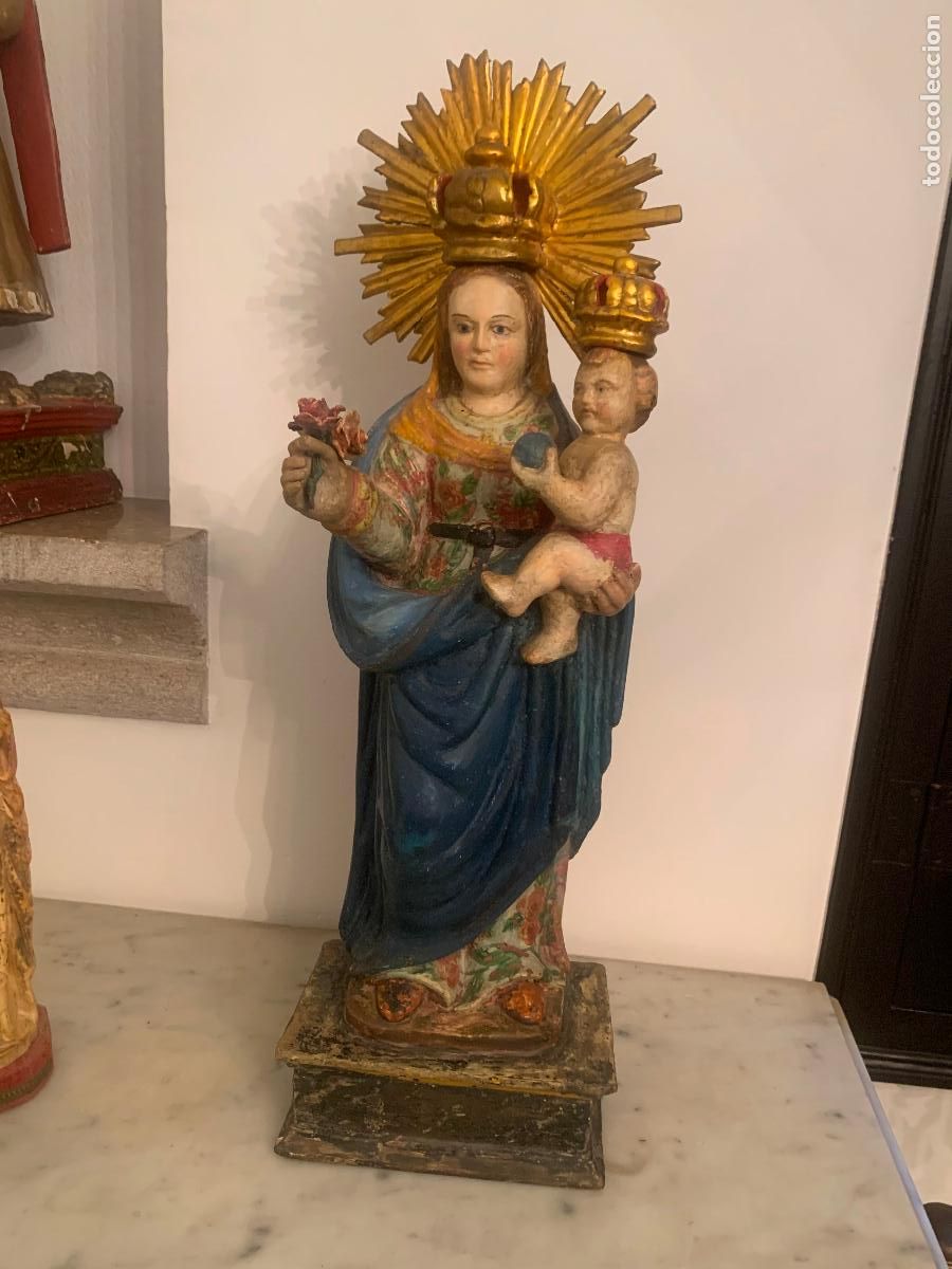 Arte: Talla Virgen con Ni&ntilde;o Jes&uacute;s siglo XVIII