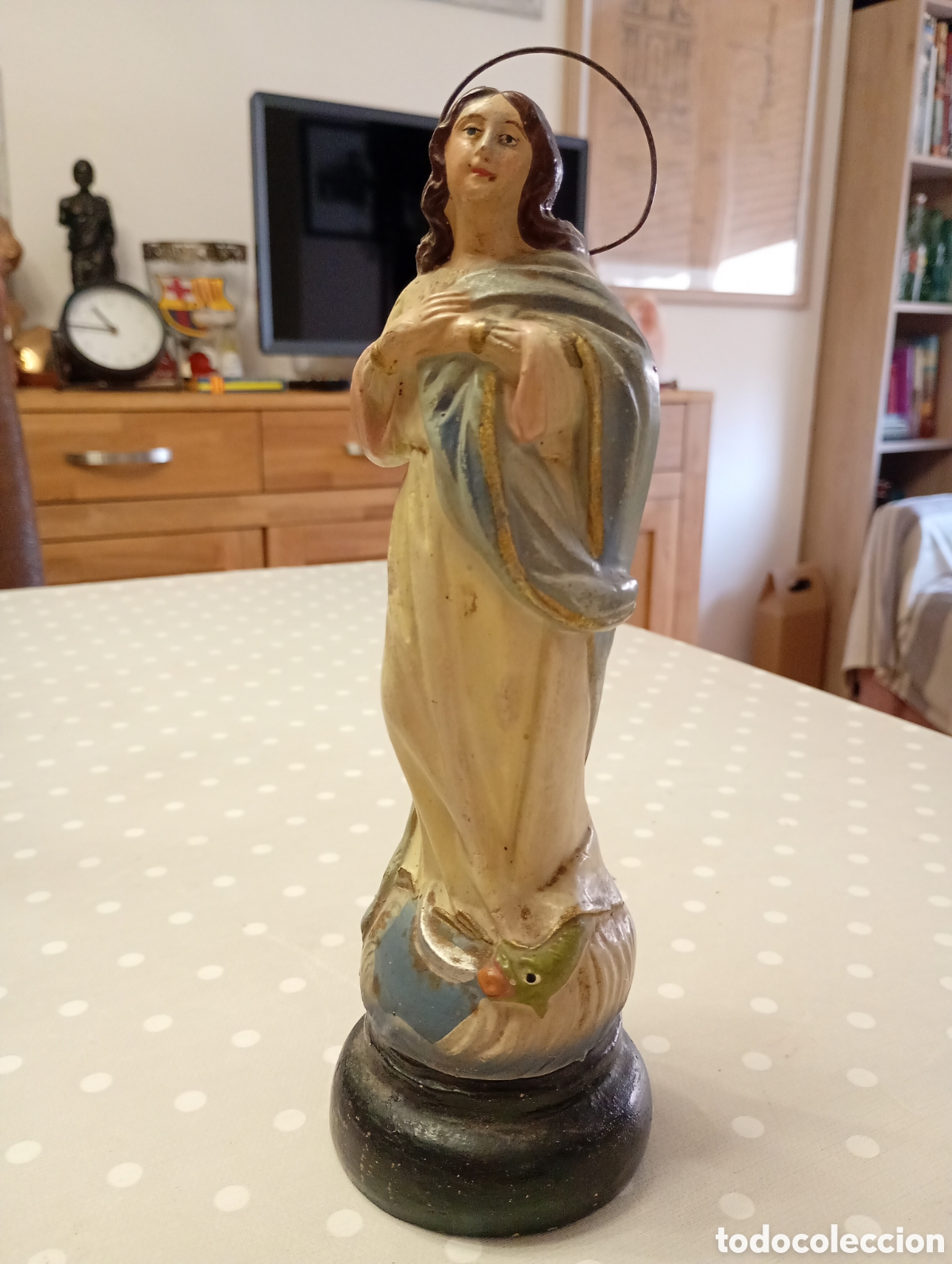 Arte: Virgen Inmaculada (Immaculada) Olot, Garrotxa, Girona. 24cm. Estuco Finales de XIX principios XX
