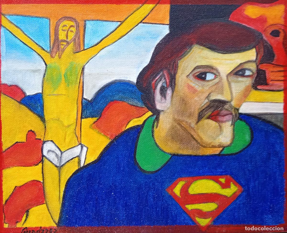Art: Versi&oacute;n de Autorretrato con el Cristo Amarillo, de Gauguin