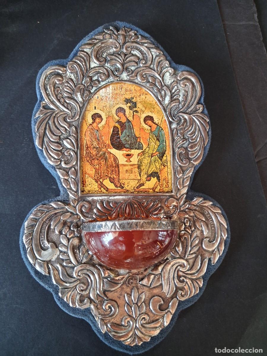 Arte: Icono con benditera Escena apostolica Lamina de plata