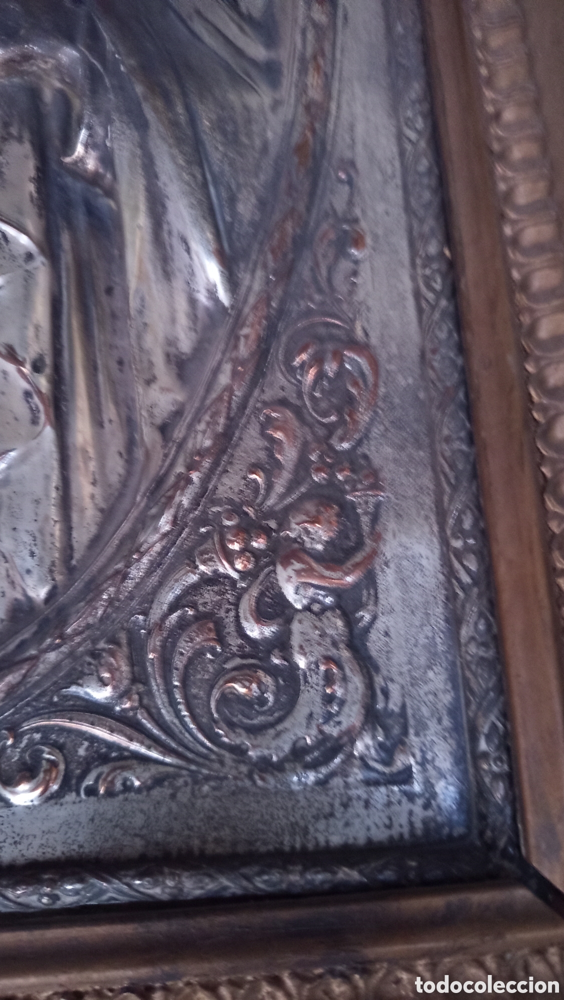 Arte: Precioso santo en placa plateada - Foto 4