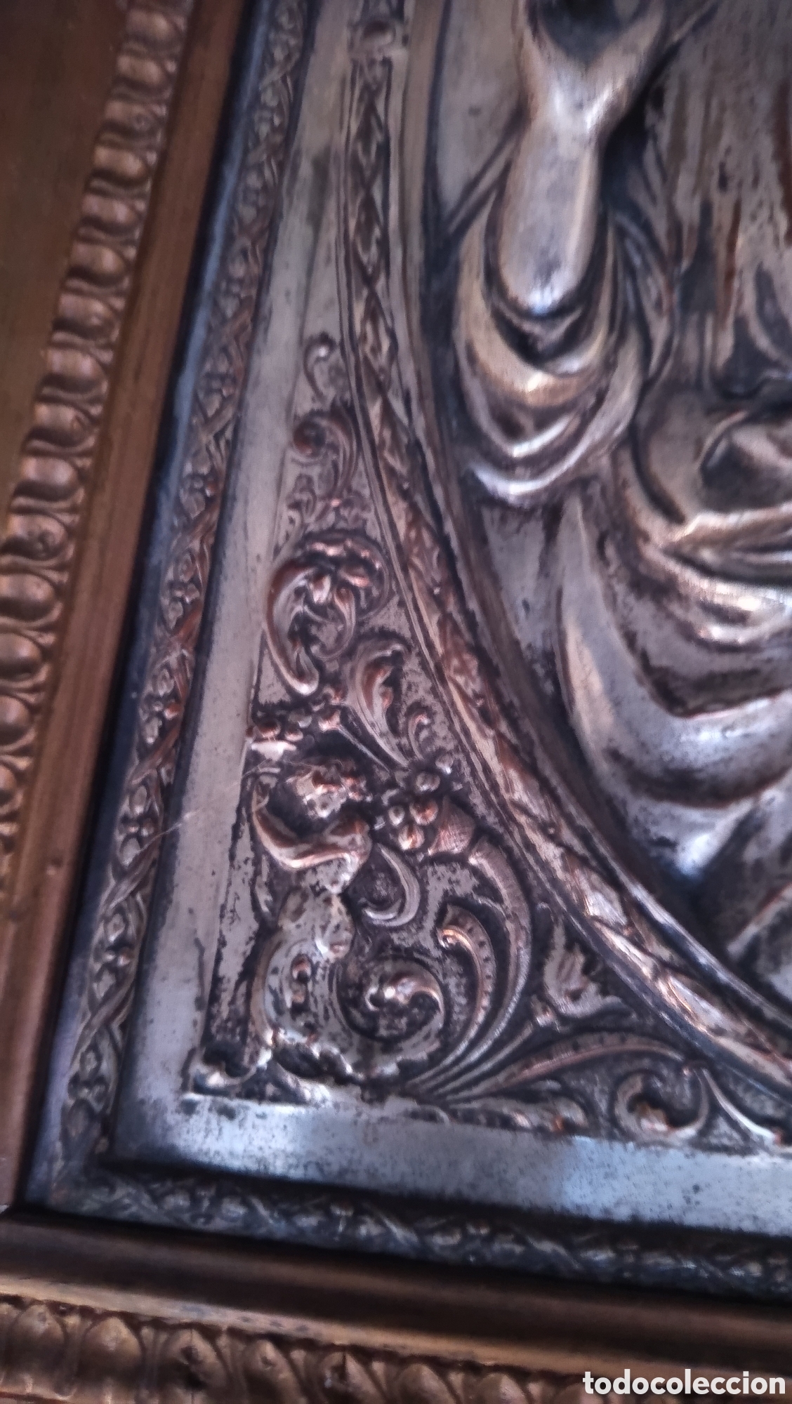 Arte: Precioso santo en placa plateada - Foto 5