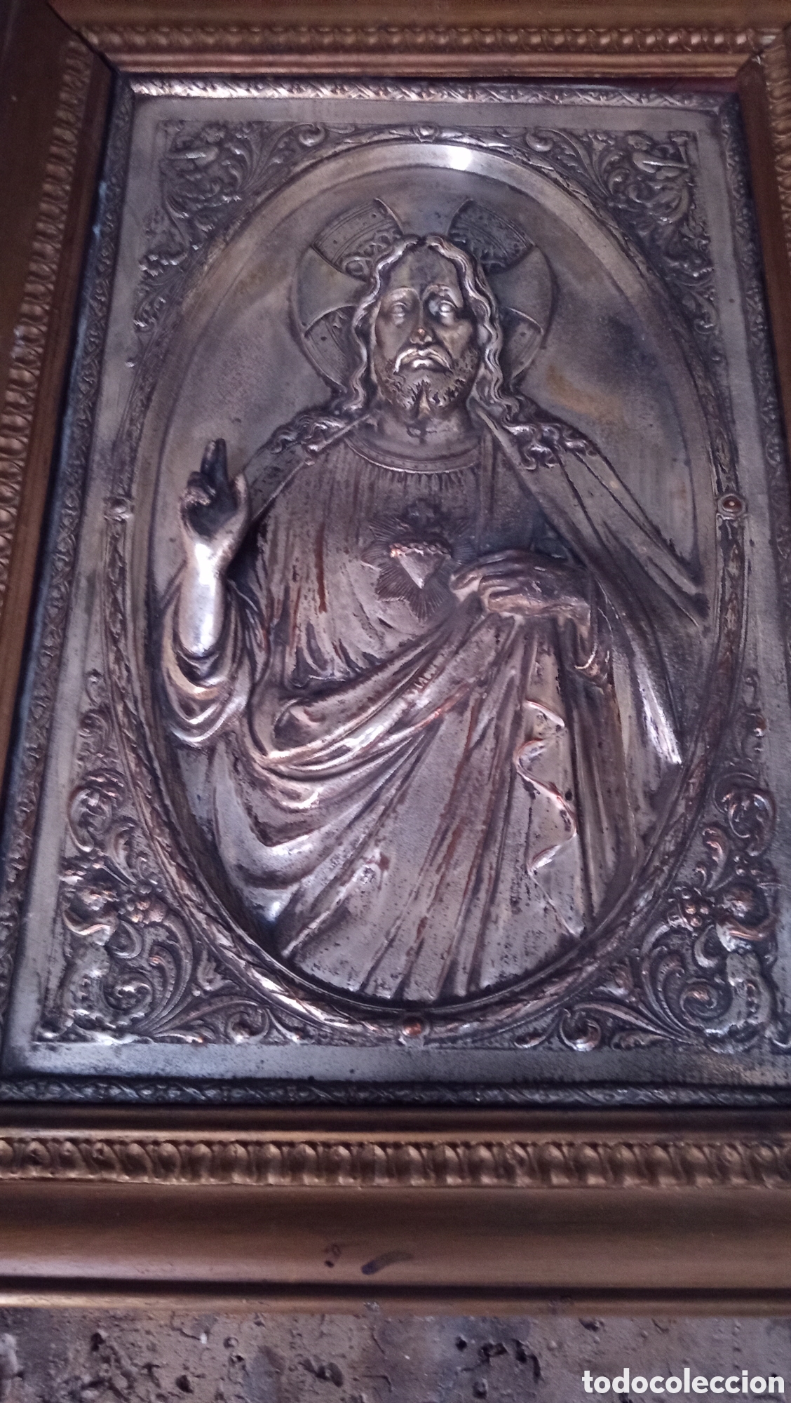 Arte: Precioso santo en placa plateada