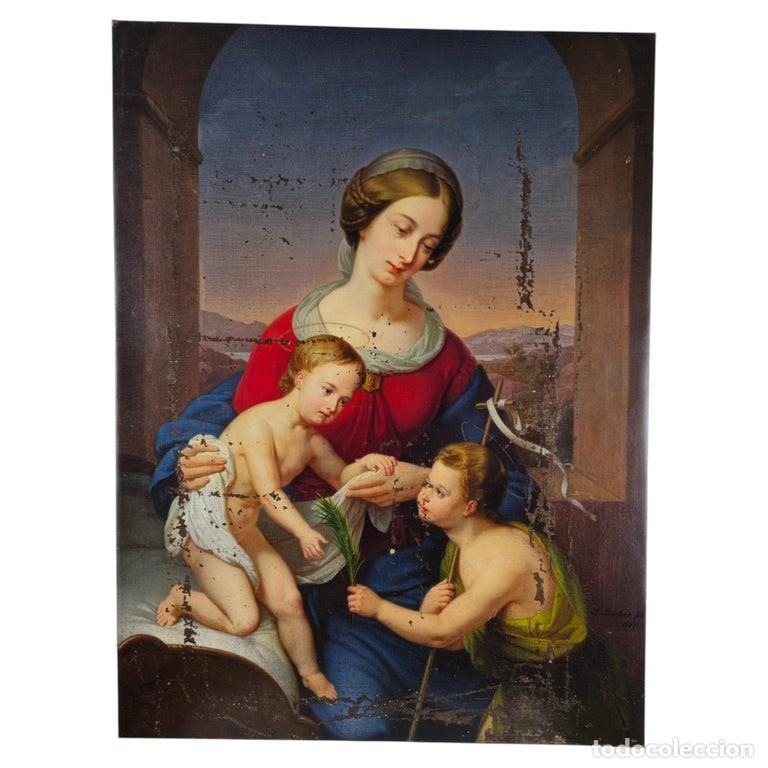 Arte: &Oacute;leo excepcional de la Virgen con el Ni&ntilde;o y San Juanito