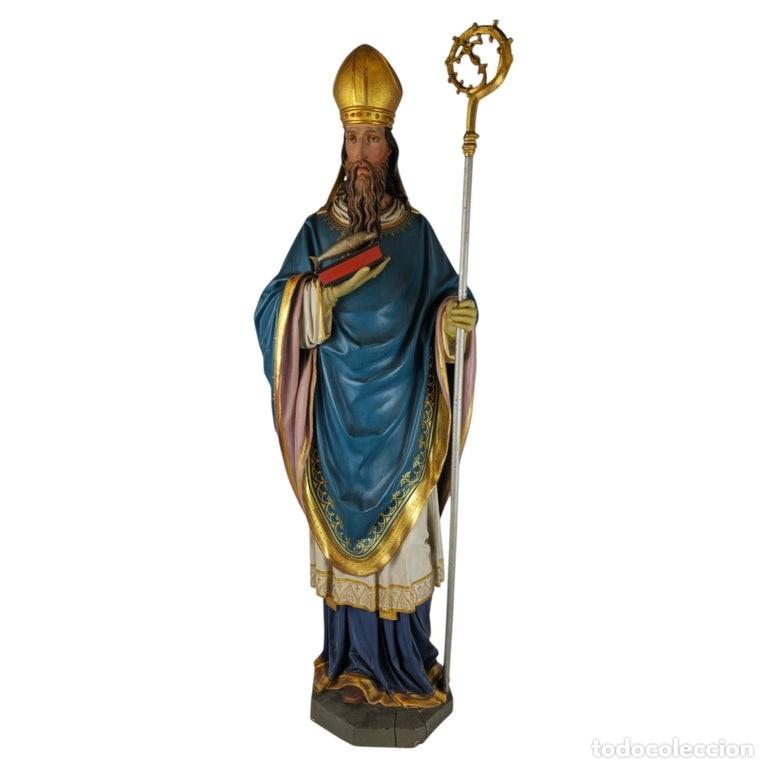 Arte: Escultura sacra neog&oacute;tica de madera, patrono de los pescadores, hacia 1850