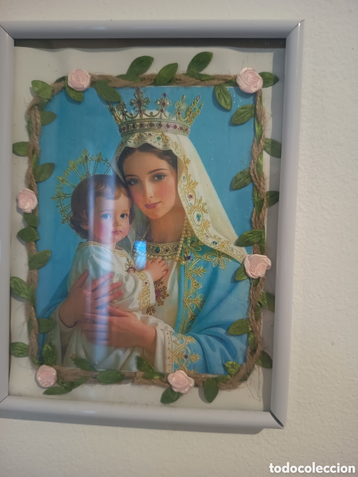 Arte: Cuadro Virgen Mar&iacute;a hecho a mano - Foto 2