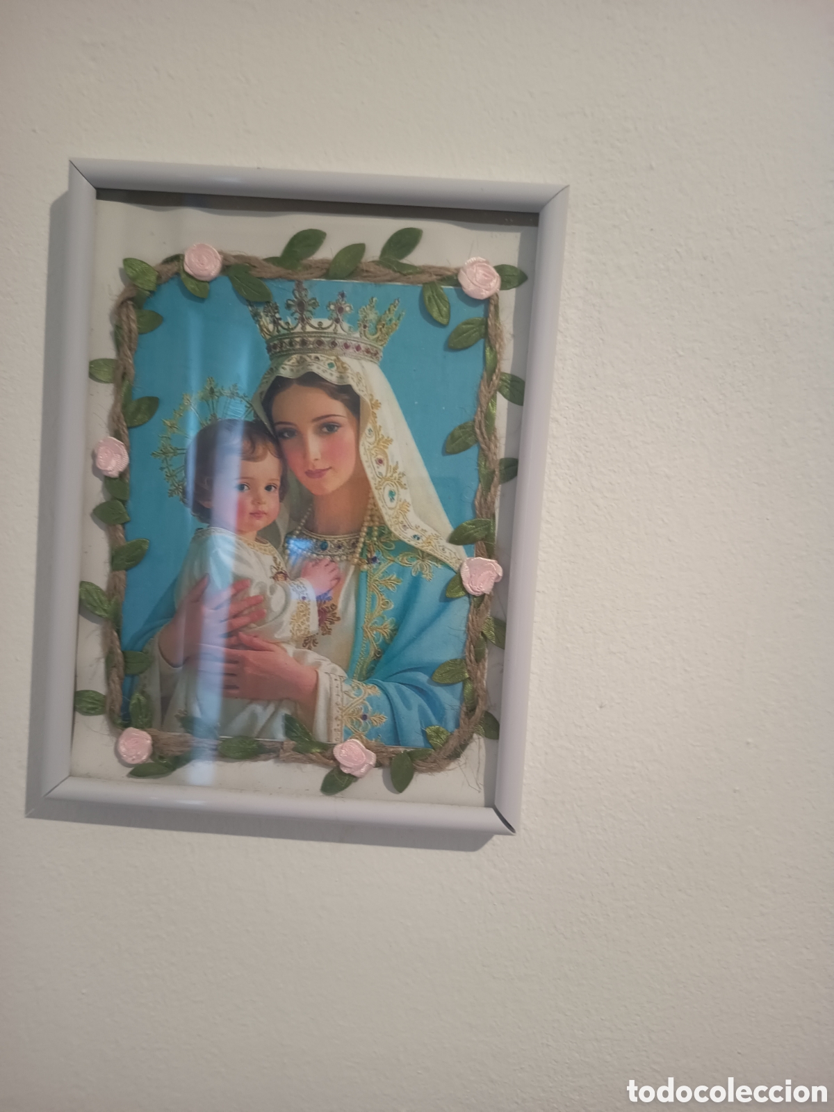 Arte: Cuadro Virgen Mar&iacute;a hecho a mano - Foto 3