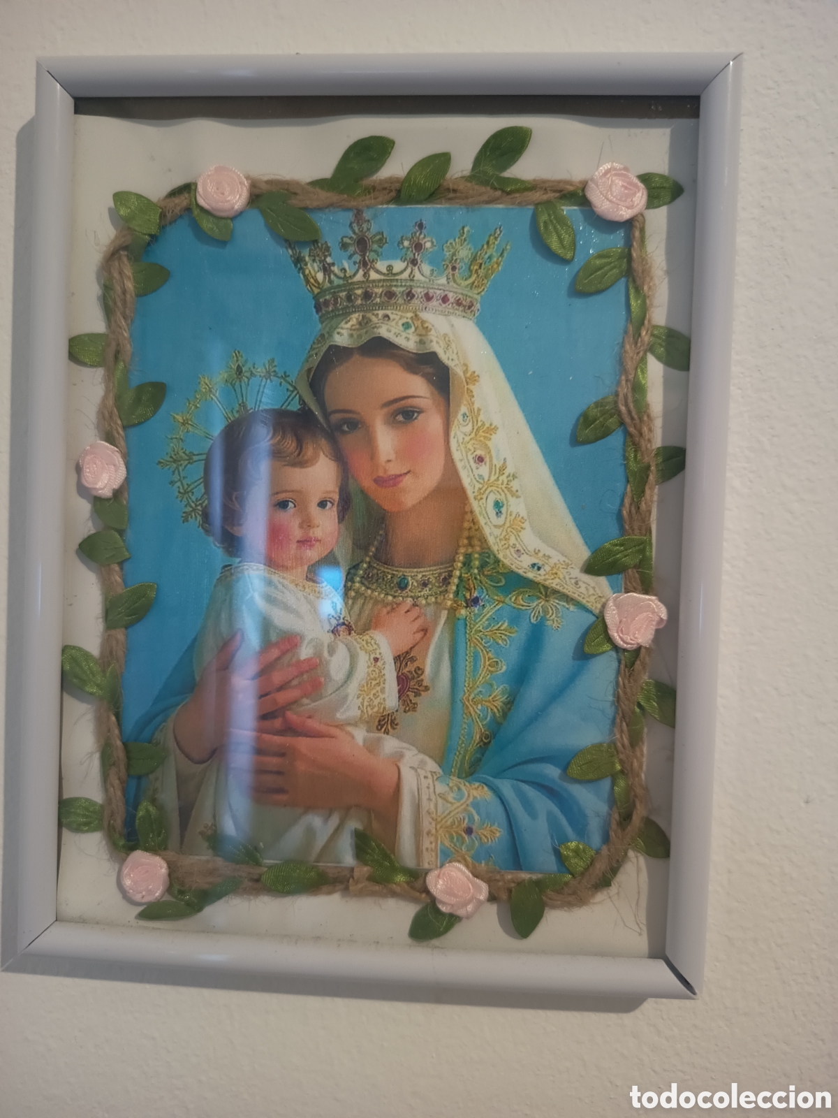 Arte: Cuadro Virgen Mar&iacute;a hecho a mano - Foto 4