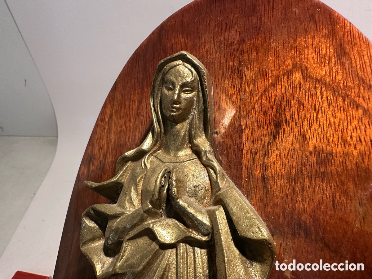 Arte: RELIEVE RELIGIOSO PARED ,VIRGEN DE BRONCE. - Foto 3