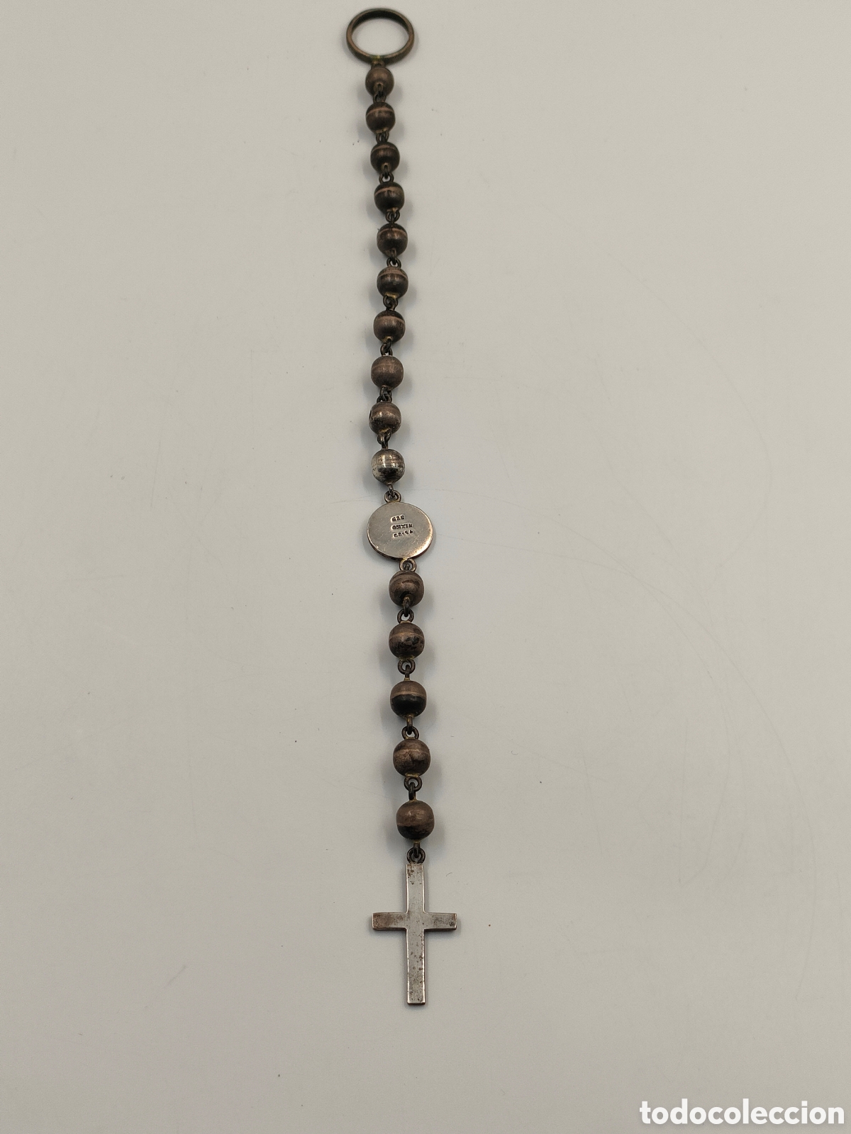 Arte: Rosario de pulsera antiguo de Plata de Ley 925
