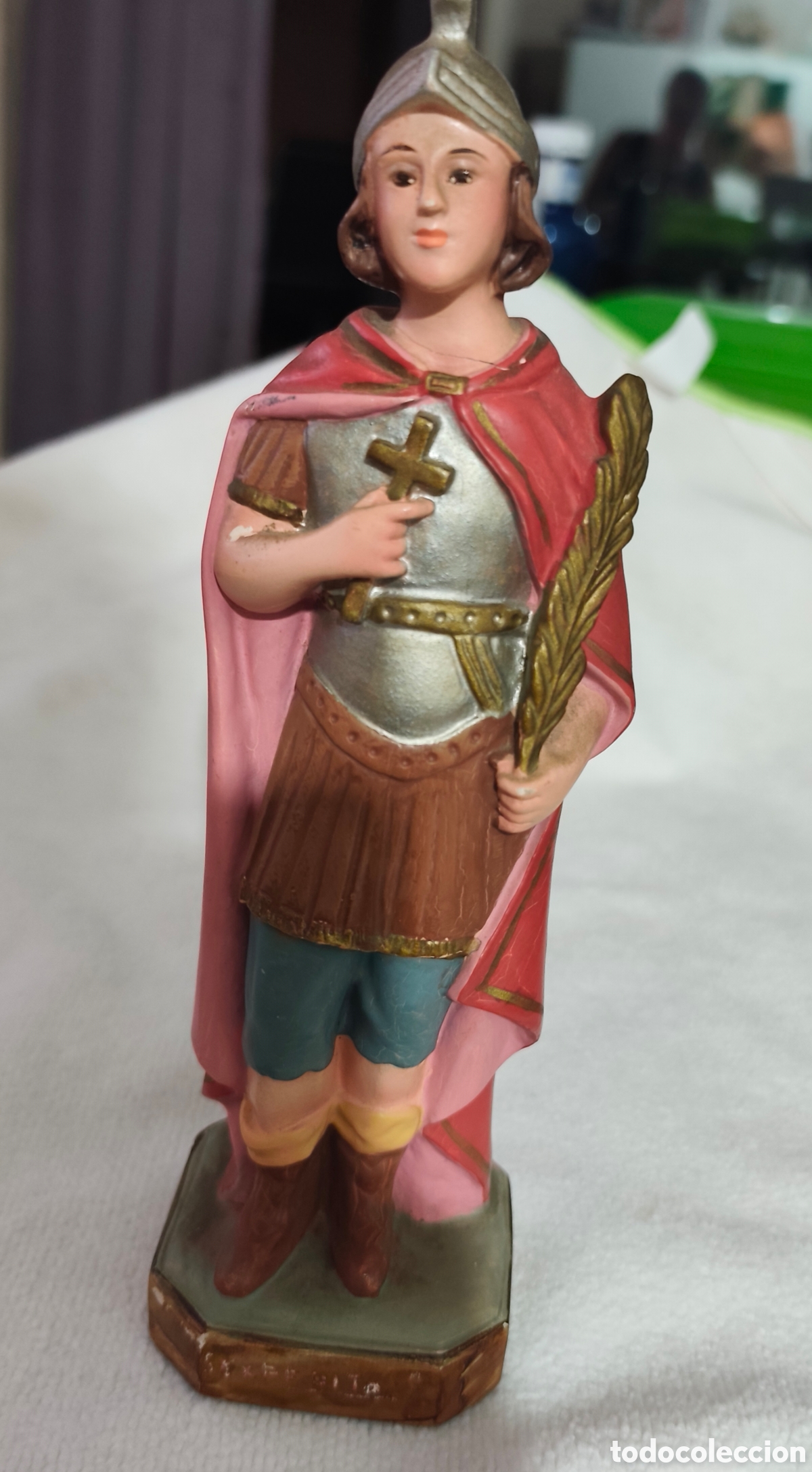 Arte: San Expedito. Arte de Olot. Unos 25cm bien conservado