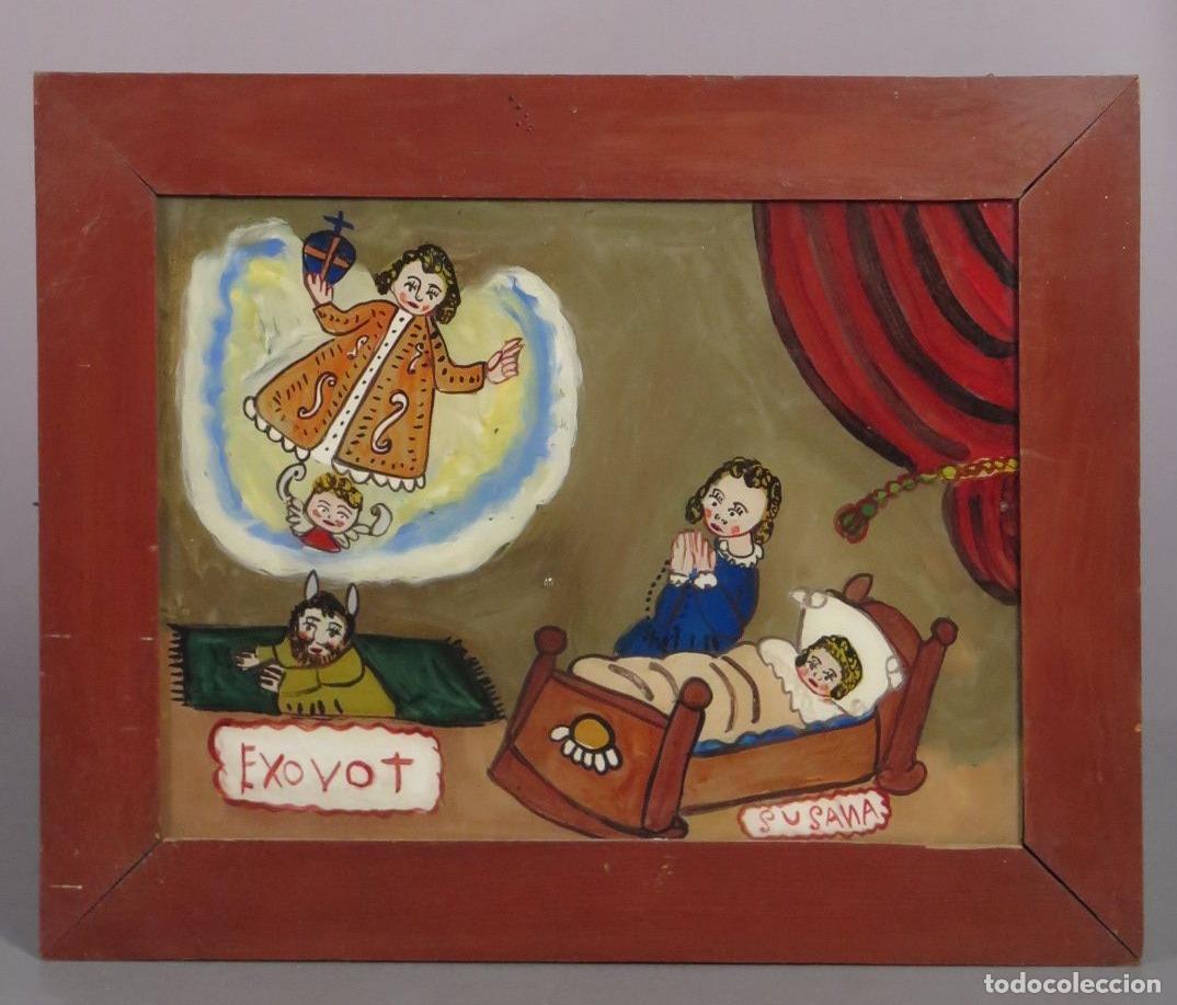 Arte: EXVOTO. &iquest;EXORCISMO O PROTECCION FRENTE AL DEMONIO?. OLEO S/ VIDRIO. SIGLO XIX