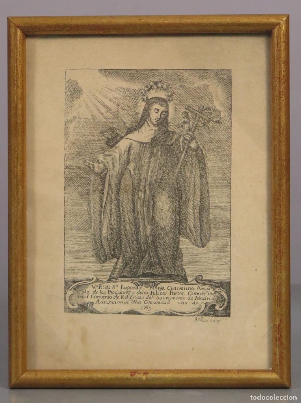 Arte: VERDADERO RETRATO SANTA LUTGARDA. CONVENTO DEL SACRAMENTO MADRID. 1769