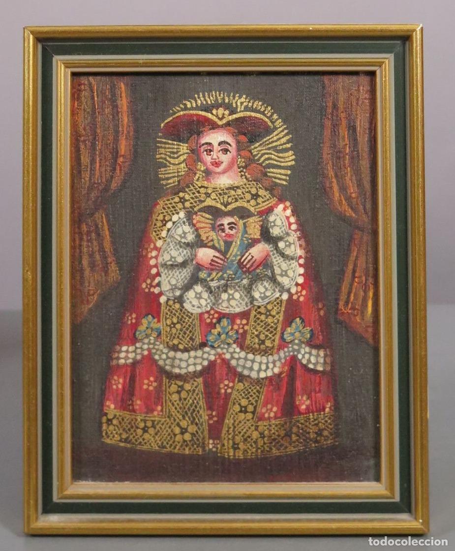 Arte: VIRGEN CON EL NI&Ntilde;O. ESCUELA CUZQUE&Ntilde;A. SIGLO XX