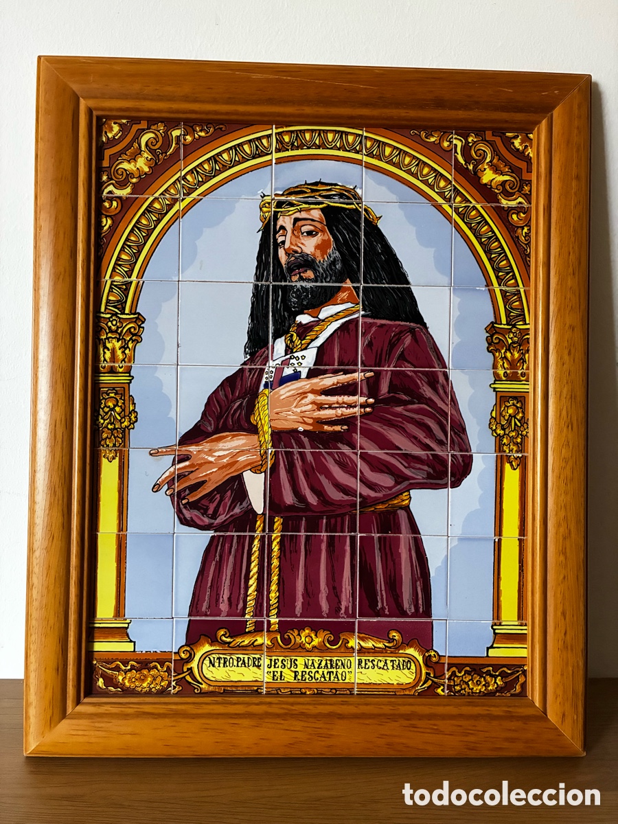 Arte: Retablo cer&aacute;mico azulejos Jes&uacute;s Nazareno Rescatado C&oacute;rdoba