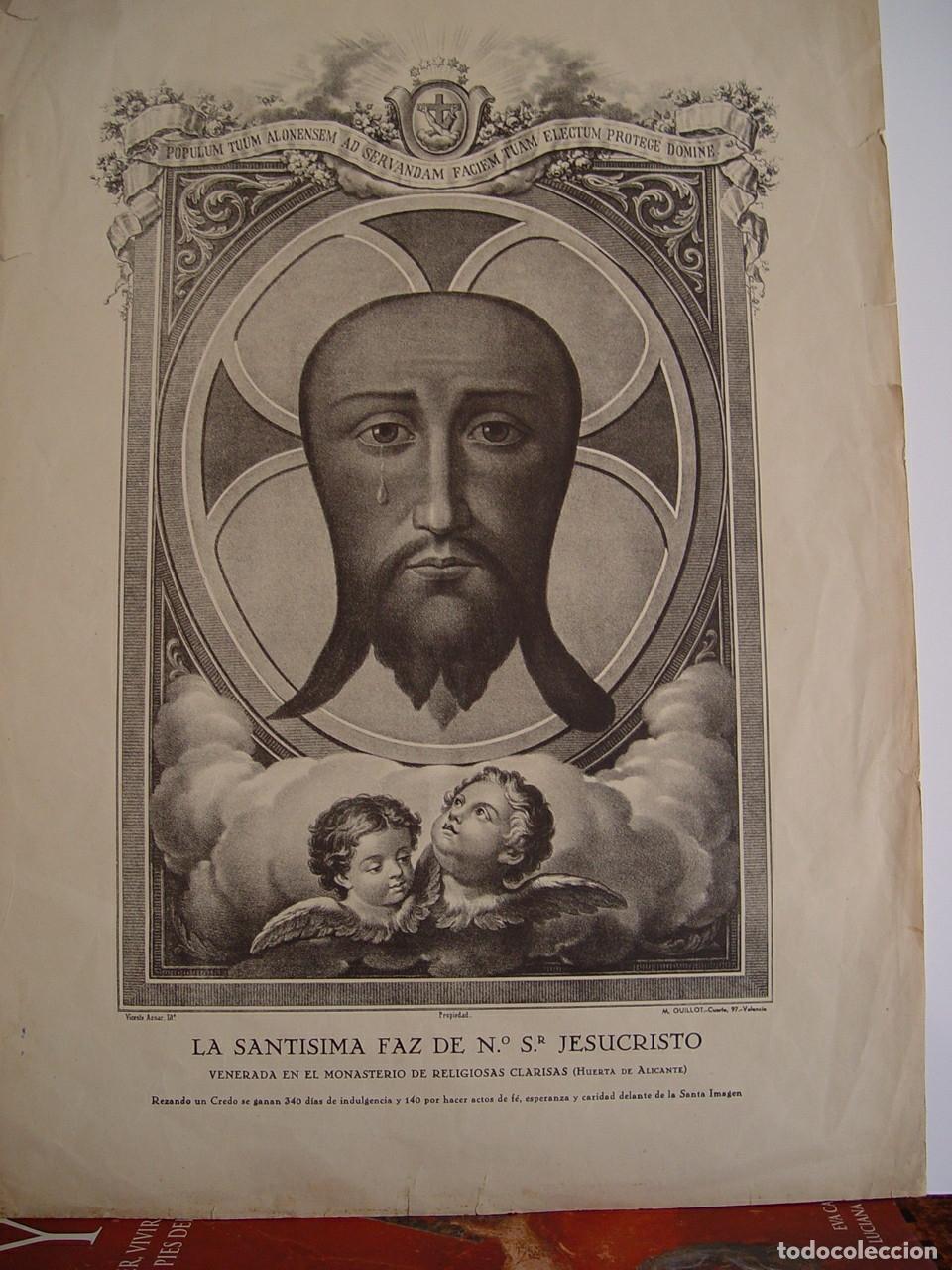 Arte: Santa Faz de Alicante - Litograf&iacute;a original de Vicente Aznar - hacia 1870