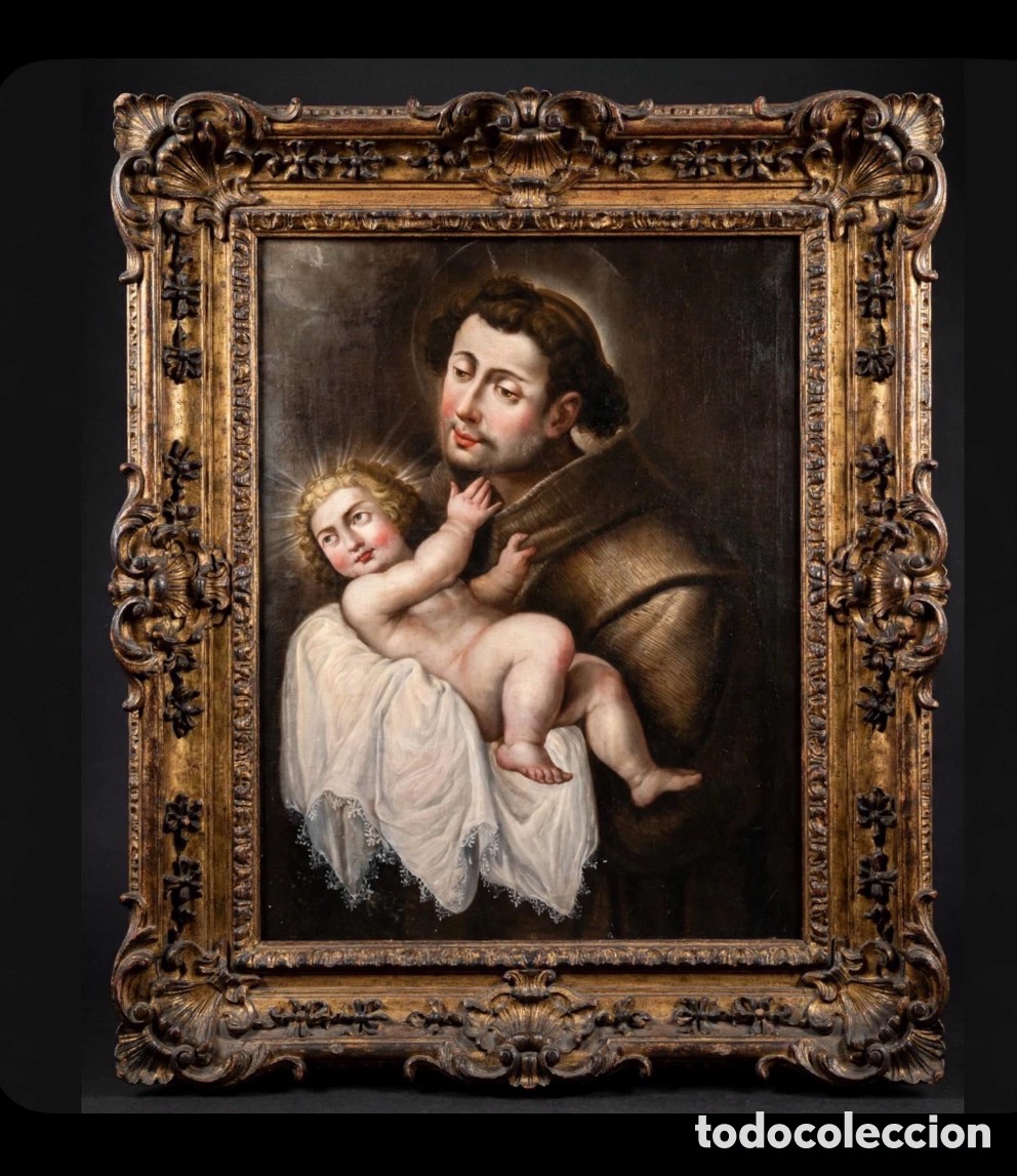 Kunst: &rdquo;&Oacute;leo sobre lienzo, siglo XVII, escuela hispanoamericana con marcada influencia flamenca