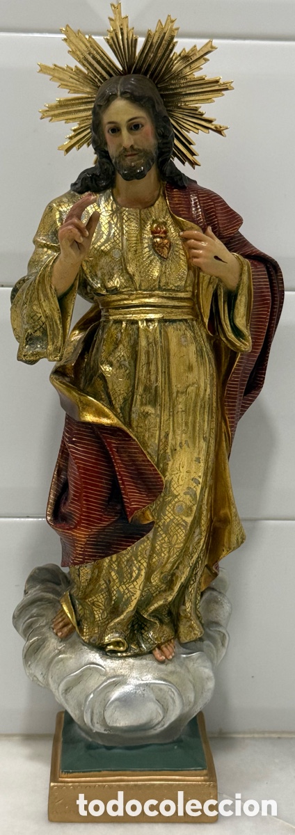 Arte: ANTIGUO SAGRADO CORAZ&Oacute;N ORO ARTE CRISTIANO OLOT