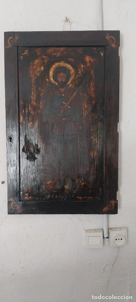 Arte: ICONO PINTADO DE AUTOR SANTO SOBRE MADERA