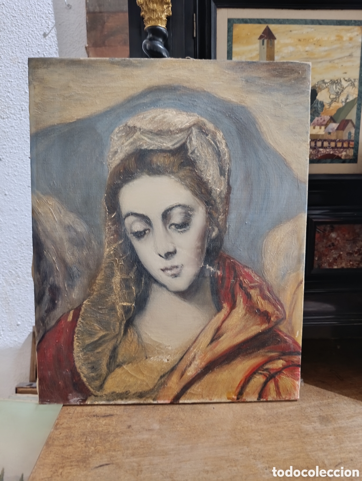 Arte: Madona,. Escuela espa&ntilde;ola de mediados de siglo xx