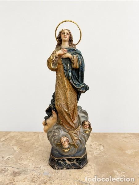 Arte: IMAGEN DE LA VIRGEN INMACULADA , ESTUCO POLICROMADO DE LOS TALLERES DE OLOT