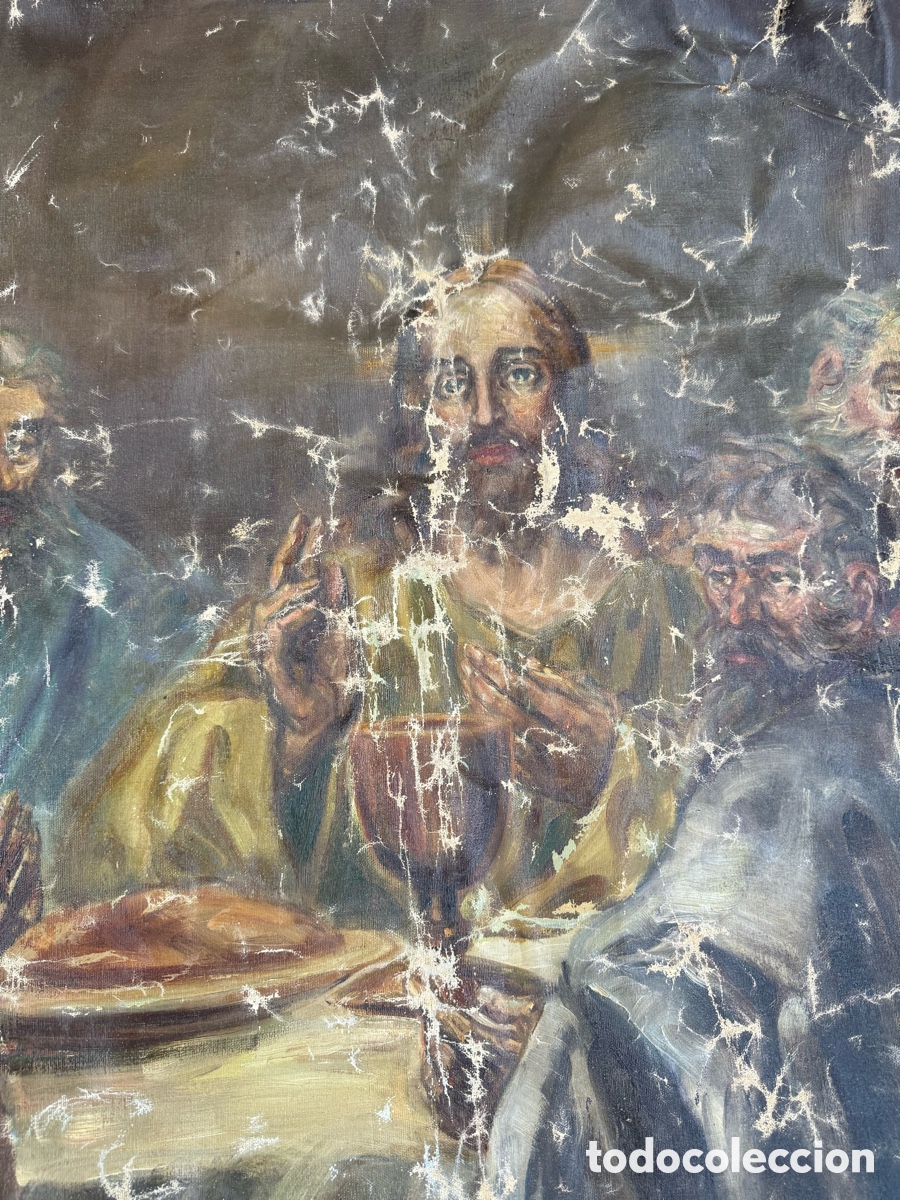 Arte: Enorme cuadro religioso,Santa Cena 2,27 m/1,18 m