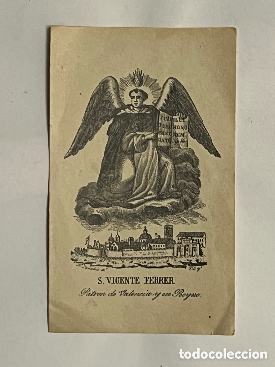 Arte: SAN VICENTE FERRER. Patr&oacute;n de Valercia y su Reino. Edit. N. Sanchis.. Grabado litogr&aacute;fico