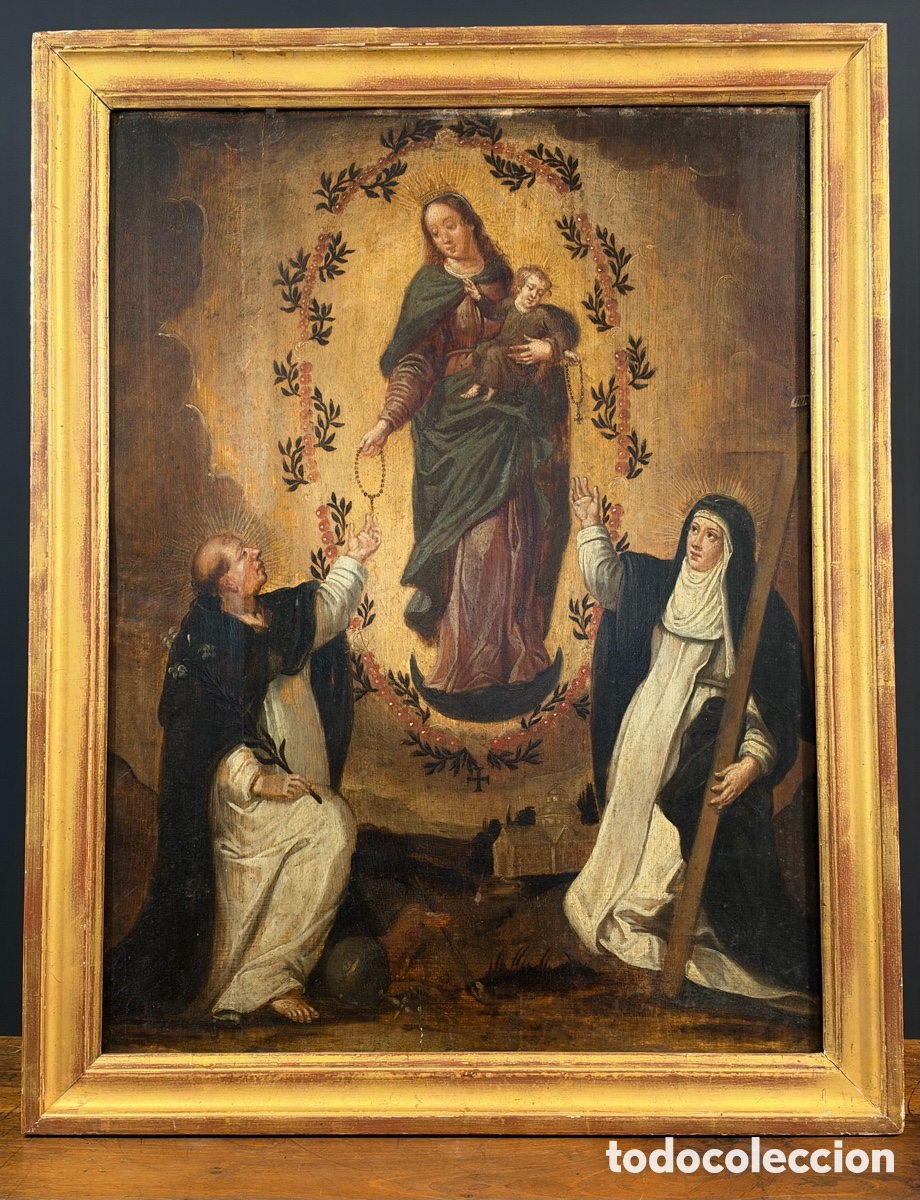 Arte: Virgen del Rosario. &Oacute;leo sobre tabla. S.XVII