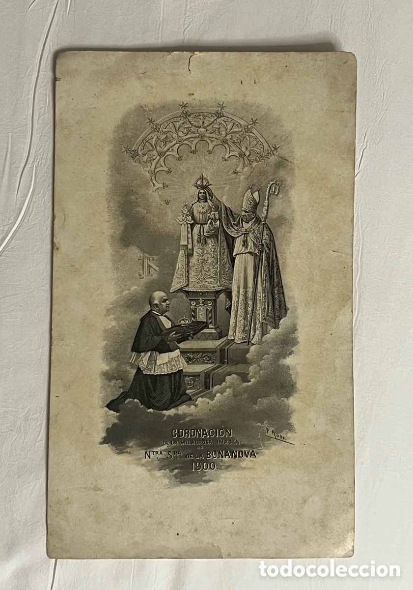 Arte: ESTAMPA. RECUERDO DE LA CAN&Oacute;NICA CORONACI&Oacute;N DE NTRA. SRA. DE LA BONANOVA (a.1900)