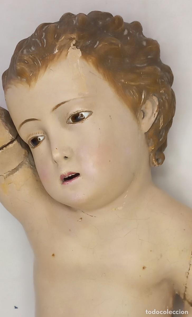 Arte: IMAGEN DEL NI&Ntilde;O JESUS EN MADERA POLICROMADA CON OJOS DE CRISTAL DE LA ESCUELA ESPA&Ntilde;OLA - S. XIX