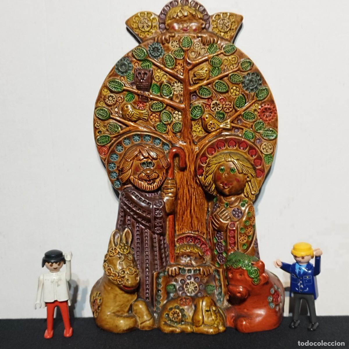 Arte: ESCULTURA ARBOL DE LA VIDA NACIMIENTO NI&Ntilde;O JESUS - CERAMICA CONVENTO JESUS Y MARIA ARACENA HUELVA