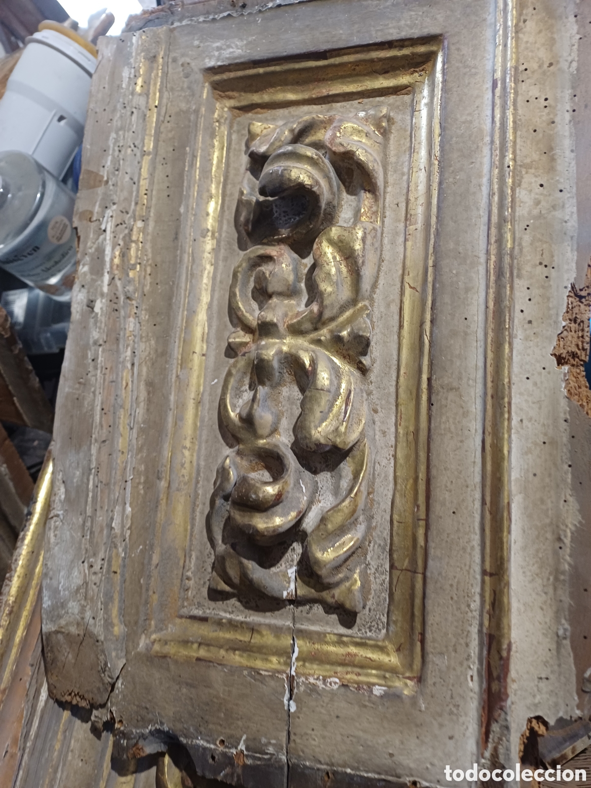Arte: Fragmento retablo barroco policromado