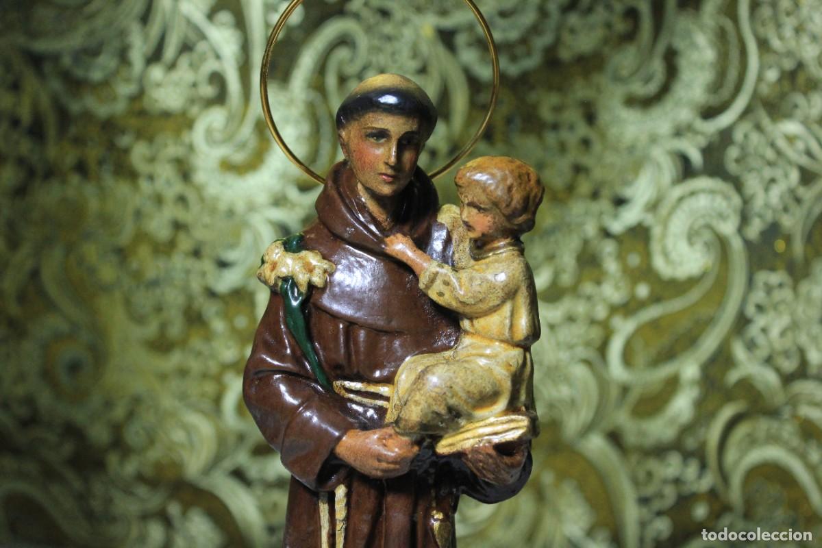 Arte: Antiguo San Antonio de Padua, Antiguo Arte Religioso, Antigua Escultura Santo, Estatua Santo Vintage