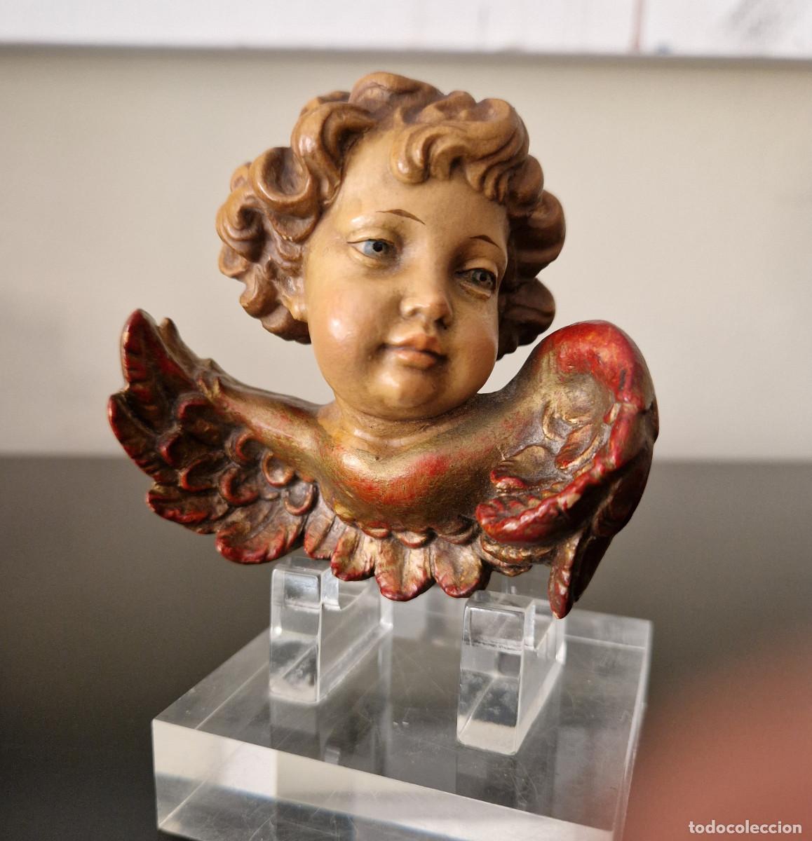 Arte: &Aacute;NGEL QUERUB&Iacute;N EN MADERA - Foto 3