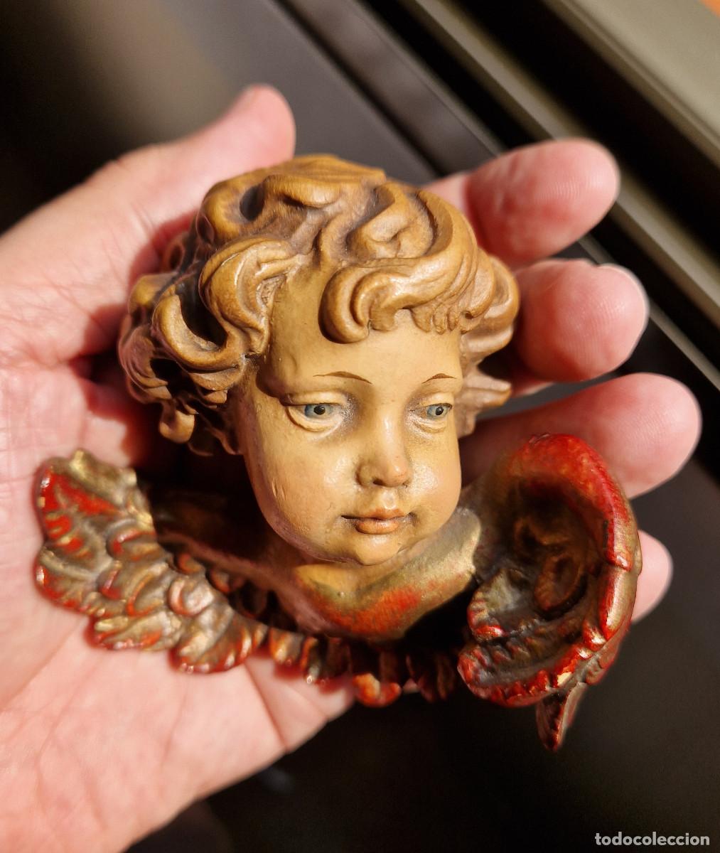 Arte: &Aacute;NGEL QUERUB&Iacute;N EN MADERA - Foto 5
