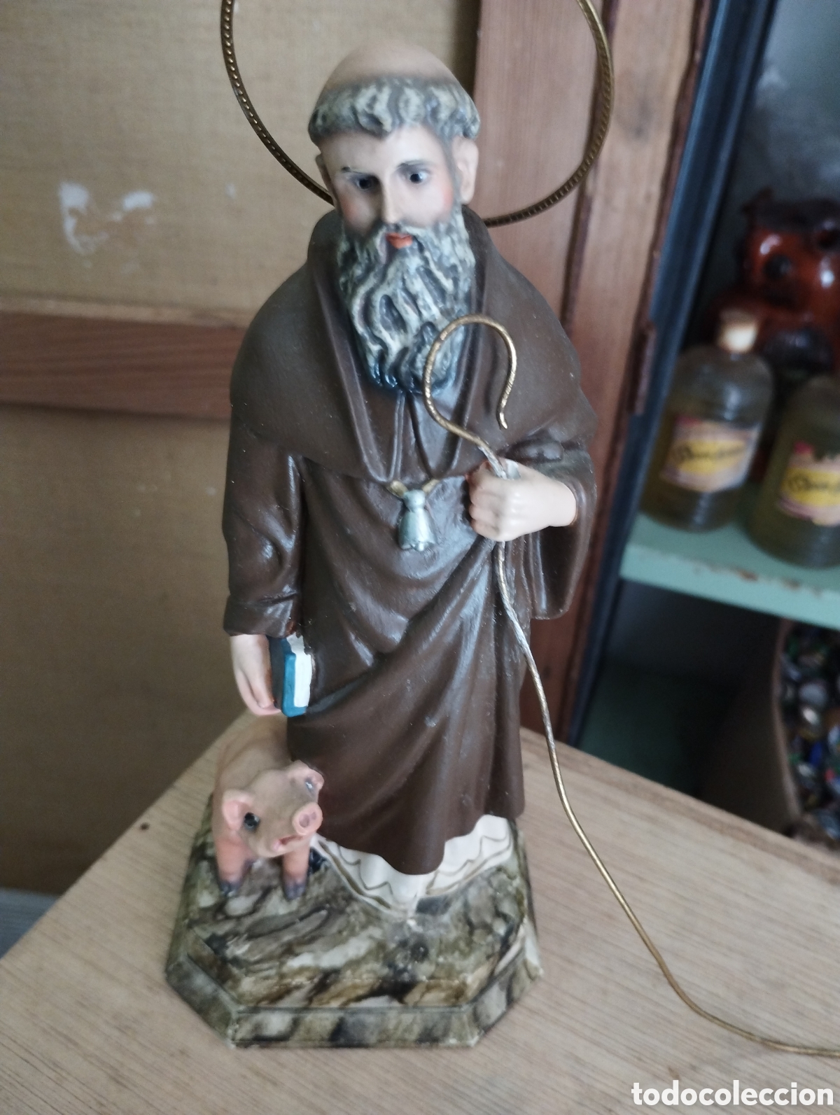 Arte: Imagen de Sant Antoni del porquet con sello de la escuela de Olot