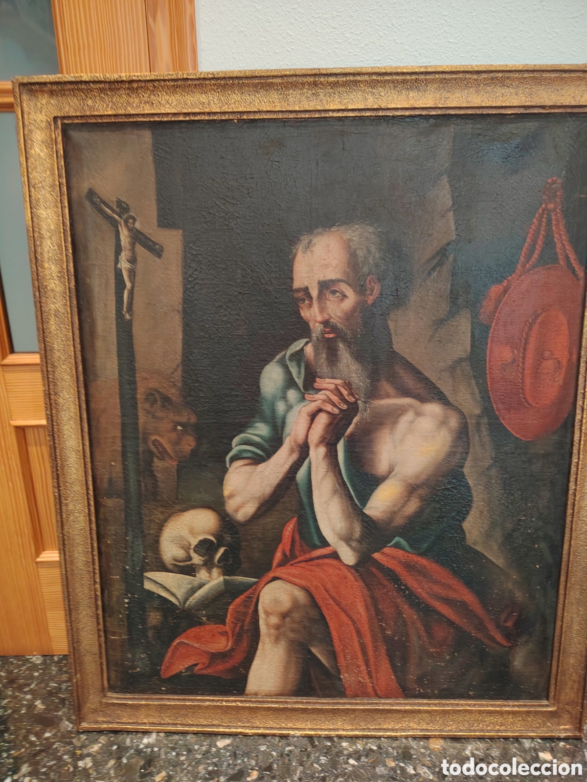 Arte: SAN GER&Oacute;NIMO PENITENTE OLEO SOBRE LIENZO ESCUELA ESPA&Ntilde;OLA DEL SIGLO XVI