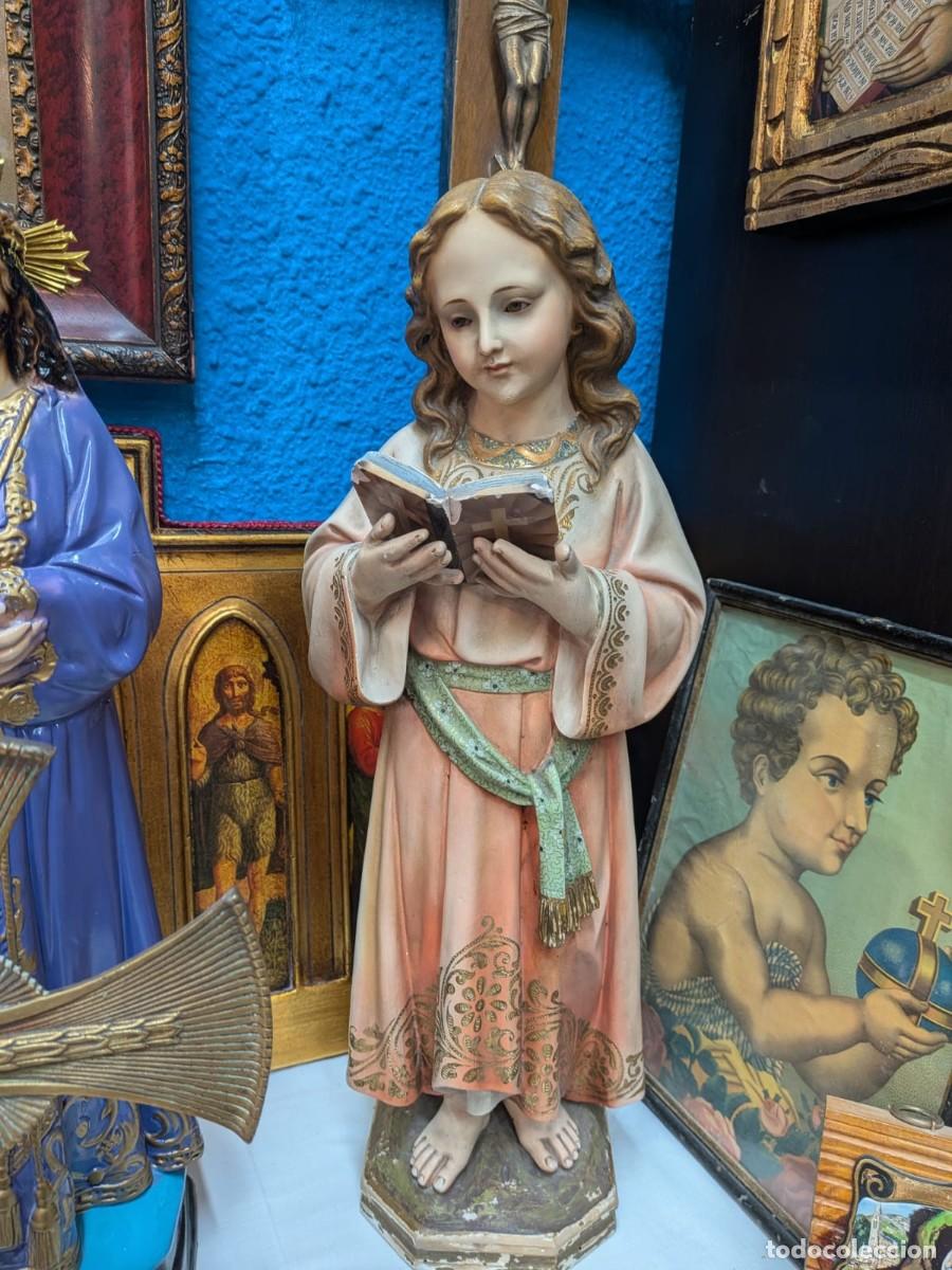 Arte: Escultura de olot virgen ni&ntilde;a leyendo