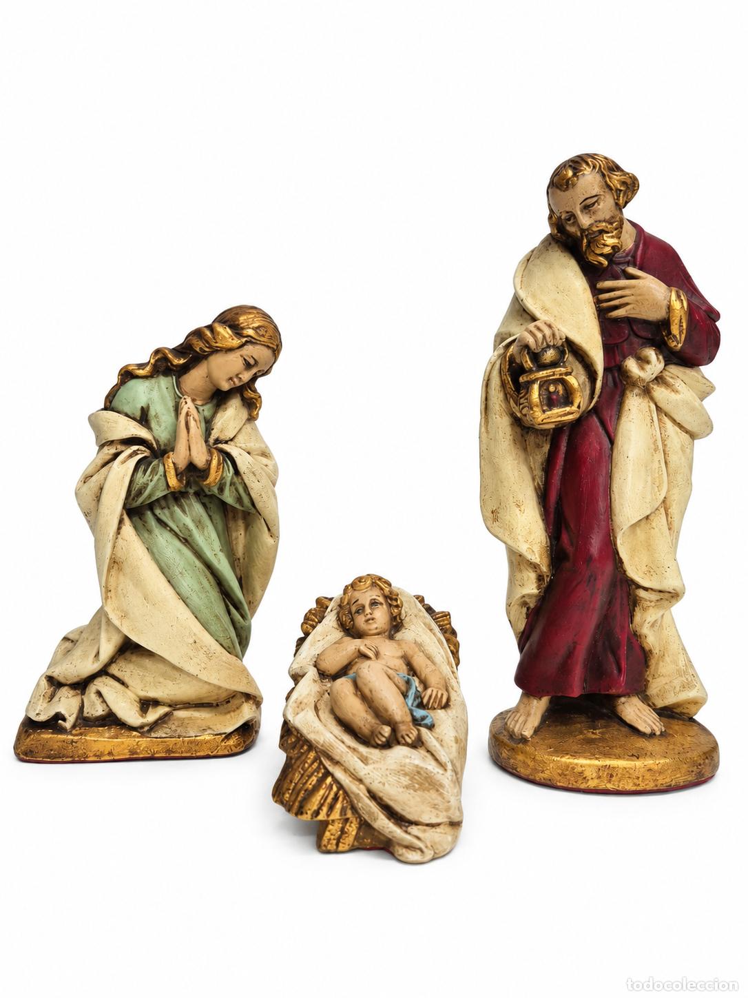 Arte: Figuras de Bel&eacute;n, Nacimiento - Yeso/Escayola Policromada - Talleres de Olot - Altura 23 cm