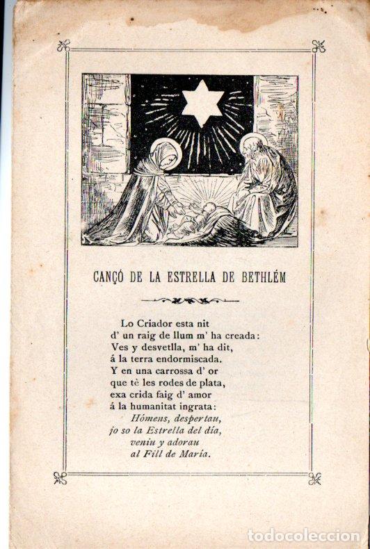 Arte: GOIGS CAN&Ccedil;&Oacute; A LA ESTRELLA DE BETLEM (TIP. CAT&Oacute;LICA, BARCELONA)