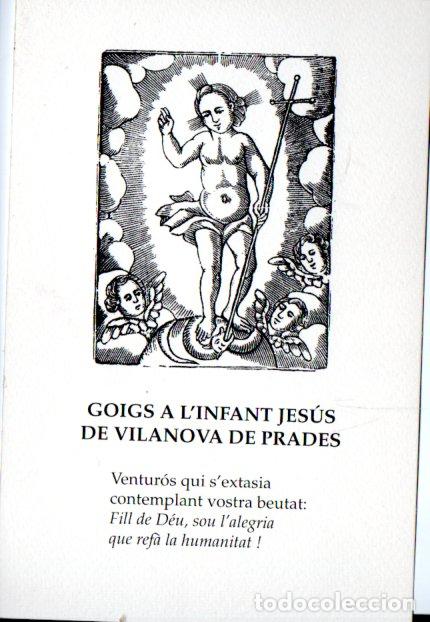 Arte: GOIGS A L'INFANT JES&Uacute;S DE VILANOVA DE PRADES (IMP. ROIG CAMPOS, 1999)